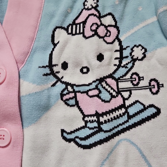Nwt Women Hello Kitty Blue and Pink Cardigan - Picture 3 of 7